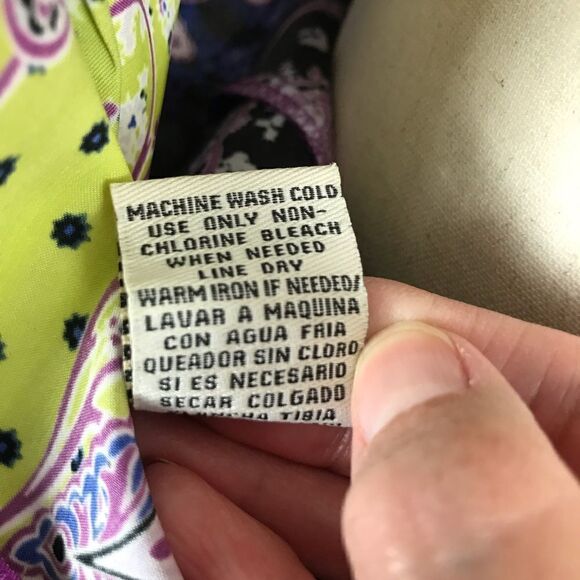 Vintage Slip Dress Y2K ECI V-neck purple print mini Size 8 NWOT - Picture 8 of 8